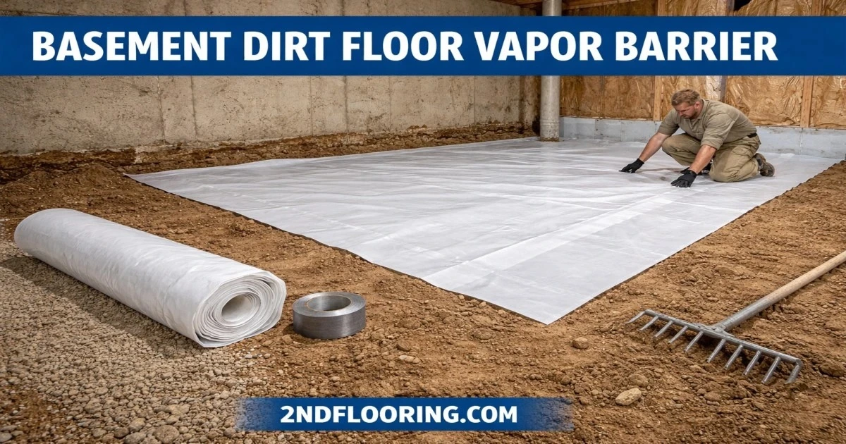 Basement dirt floor vapor barrier