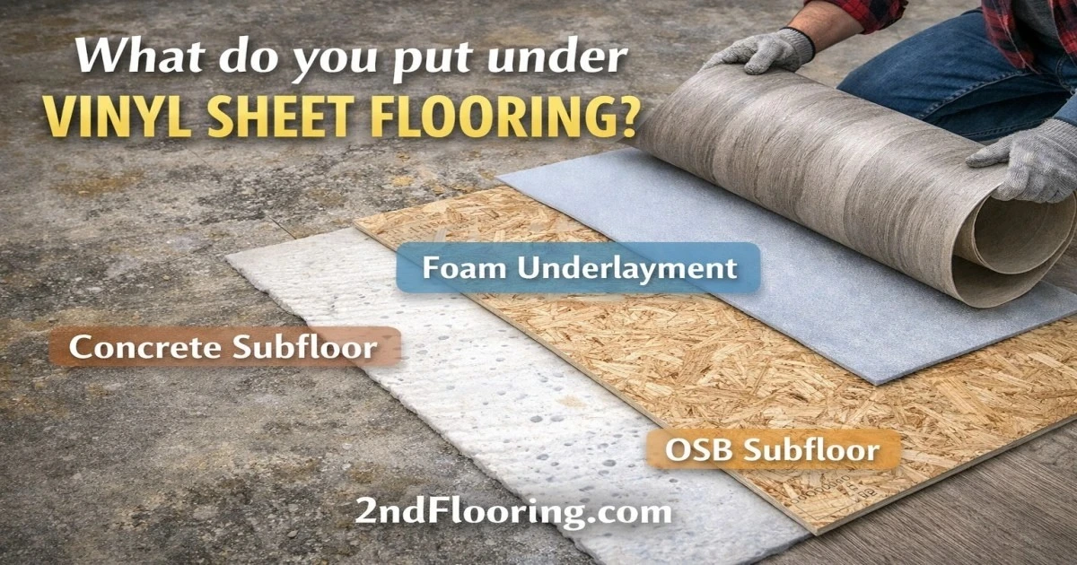 What do you put under vinyl sheet flooring?