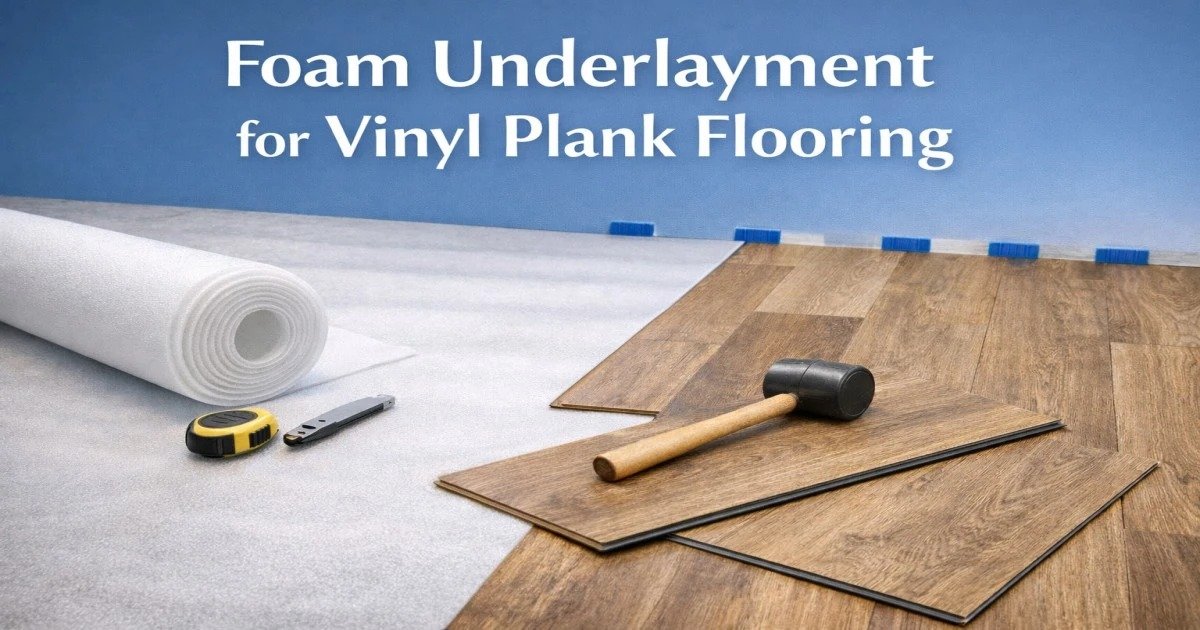 Foam underlayment for vinyl plank flooring